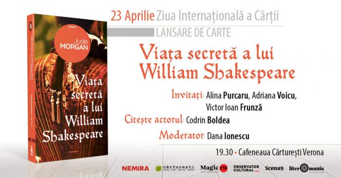 Viața secretă a lui William Shakespeare - Jude Morgan - lansare de Ziua Cărții